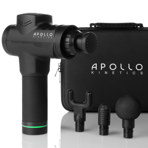 Apollo Kinetics Portable Electric Deep Tissue Percussion Massage Gun with Travel Case - Matte Black