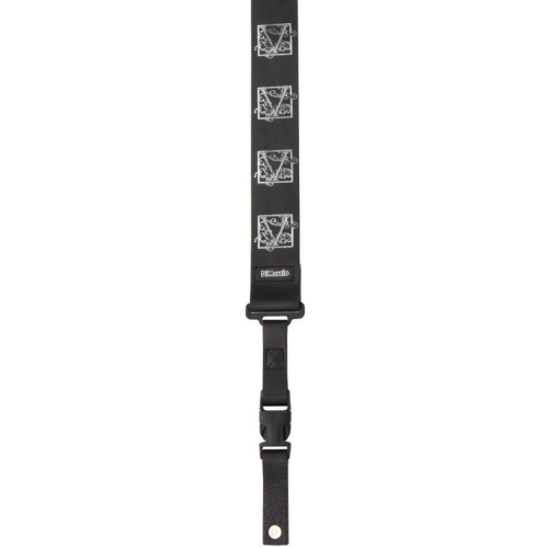 Steve Vai Leather ClipLock Guitar Strap - Black, Silver Logo