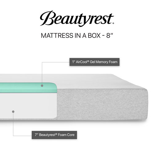 Beautyrest 8" Gel Memory Foam Mattress In A Box - Queen