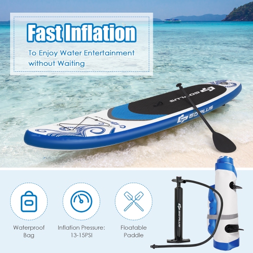 Goplus 10.5’ Inflatable Stand Up Paddle Board SUP W/Carrying Bag Aluminum Paddle