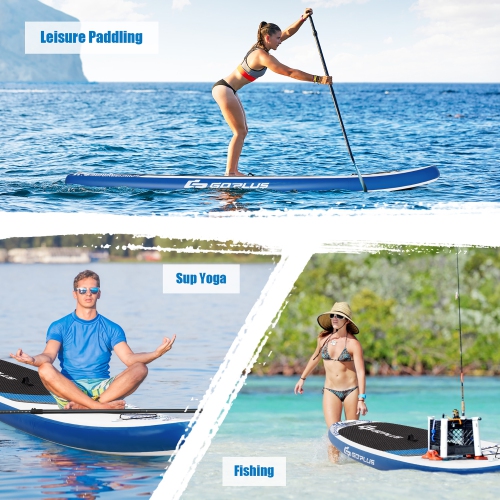 Goplus 10.5’ Inflatable Stand Up Paddle Board SUP W/Carrying Bag Aluminum Paddle