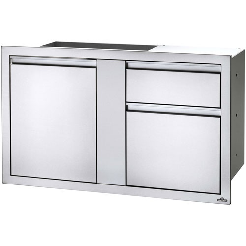 Meuble de rangement à 1 porte 1 poubelle 42 x 24 po pour gril encastrable de Napoleon