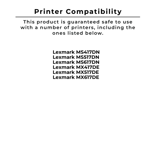 Cartouche d’encre en poudre noire à haut rendement 51B1H00 de Zoomtoner compatible AVEC LEXMARK