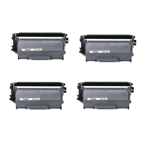 Zoomtoner Compatible PACK of 4-BROTHER TN450 Laser Toner Cartridge High Yield