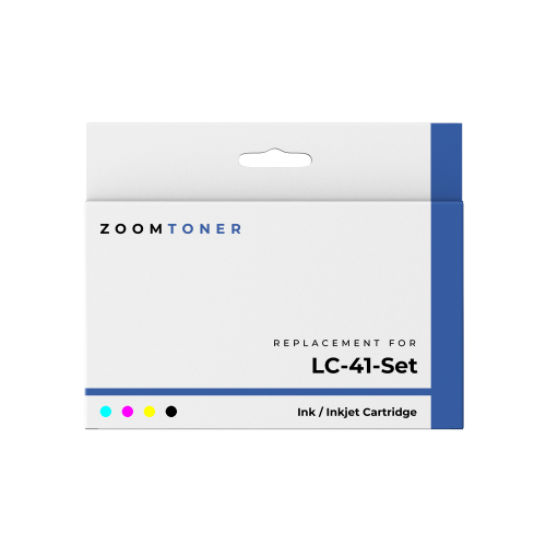 ZOOMTONER  Compatible Brother Lc41 Ink / Inkjet Cartridge Set Black Cyan Magenta In Yellow