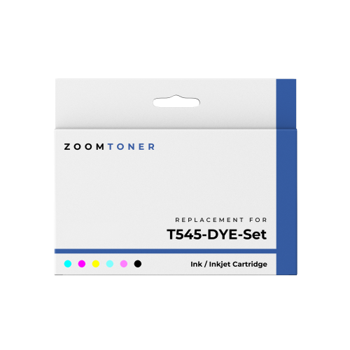 Zoomtoner Compatible EPSON T545 DYE Ink / Inkjet Cartridge Set Black Cyan Yellow Magenta Light Cyan Light Magenta DYE