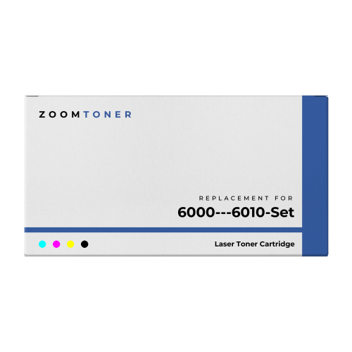 Zoomtoner Compatible Xerox 6000 / 6010 Laser Toner Cartridge Set Black Cyan Yellow Magenta