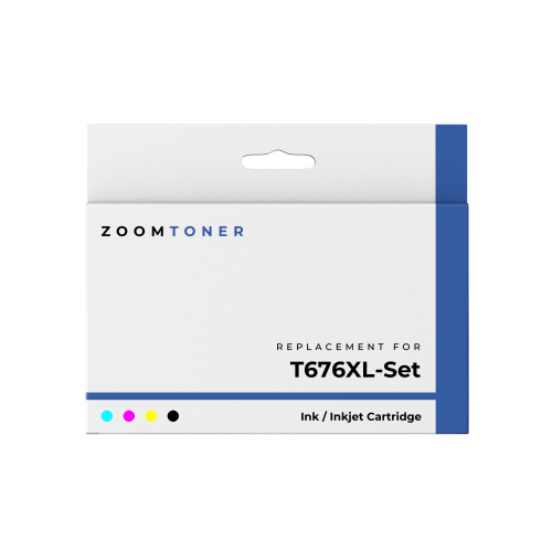 ZOOMTONER  Compatible Epson T676Xl Ink / Inkjet Set Black Cyan Yellow Magenta