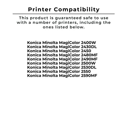 Zoomtoner Compatible KONICA / MINOLTA 2400W Laser Toner Cartridge Set Black Cyan Yellow Magenta