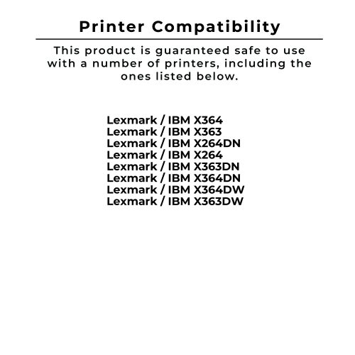 Zoomtoner Compatible IBM / LEXMARK X264A11G Laser Toner Cartridge