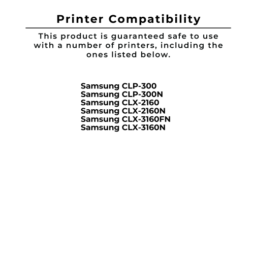 Zoomtoner Compatible SAMSUNG CLP-K300A Laser Toner Cartridge Black