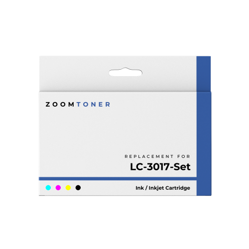 Zoomtoner Compatible BROTHER LC3017 High Yield Ink / Inkjet Cartridge Set Black Cyan Magenta Yellow