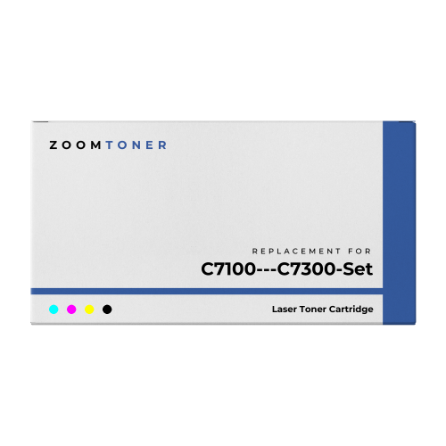 Zoomtoner Compatible OKIDATA C7100 / C7300 Laser Toner Cartridge Set Black Cyan Yellow Magenta
