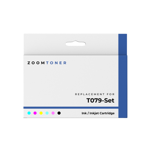 Zoomtoner Compatible EPSON T079 Ink / Inkjet Cartridge Set Black Cyan Yellow Magenta Light Cyan Light Magenta