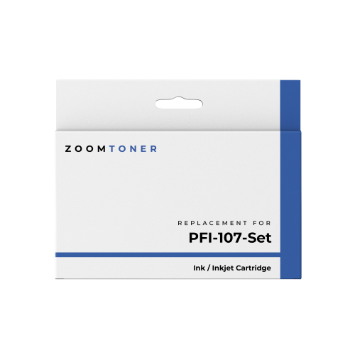 Zoomtoner Compatible CANON PFI-107 Ink / Inkjet Cartridge Set Matte Black Black Cyan Magenta Yellow
