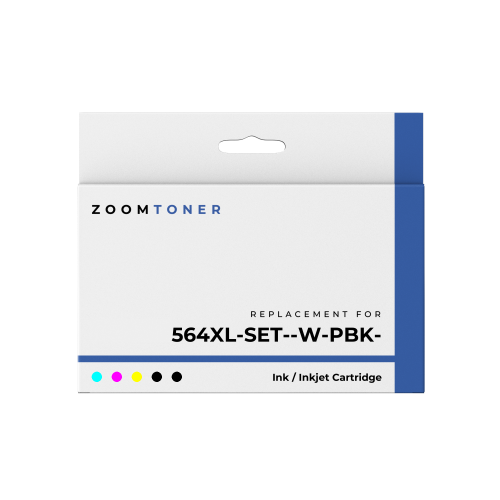 ZOOMTONER  Compatible HP 564Xl Ink / Inkjet Cartridge Set Black Photo Black Cyan Yellow Magenta - 5 Cartridges