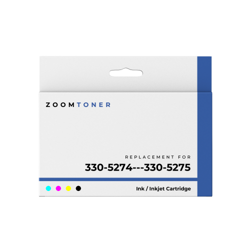 Zoomtoner Compatible DELL 330-5274 / 330-5275 Ink / Inkjet Cartridge Combo Pack Black Tri-Color