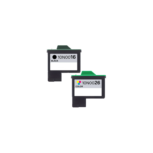 Zoomtoner Compatible LEXMARK 10N0016 / 10N0026 #16 / #26 Ink/ Inkjet Combo Black Tri Color