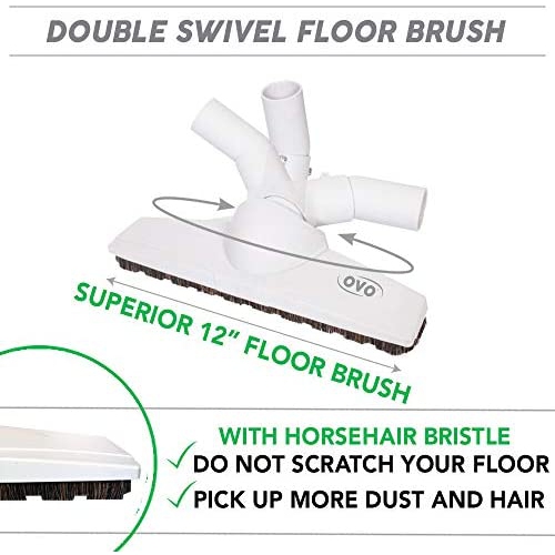 OVO All Angle 360 Degree Vacuum Deluxe Plus Floor Brush, Grey Finish