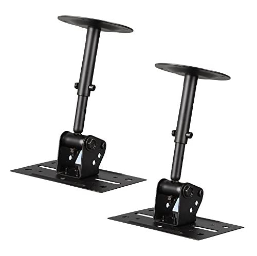 Pyle Speaker Wall Ceiling Mount Stand Black Speaker Mounting Bracket W Adjustable Swivel Tilt Retractable Best Buy Canada