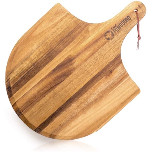 Chef Pomodoro All Natural Acacia Wood Pizza Peel, Gourmet Luxury Pizza Paddle for Baking Homemade Pizza and Bread - Oven or Grill Use