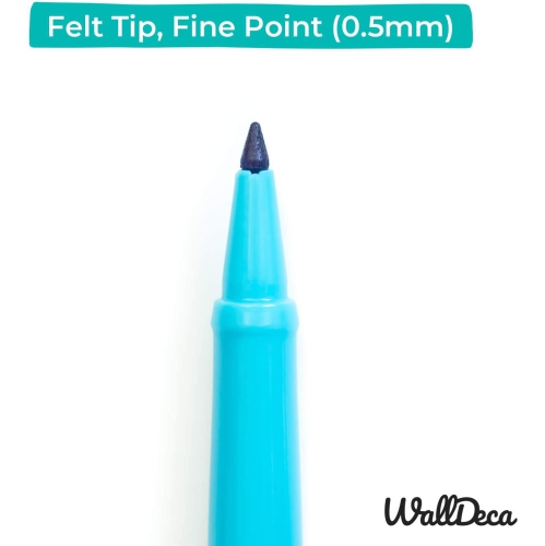 Stylos à pointe en feutre WallDeca, pointe fine, couleurs variées, paq. 8 | Made For Everyday Writing, journals, Notes et Doodling