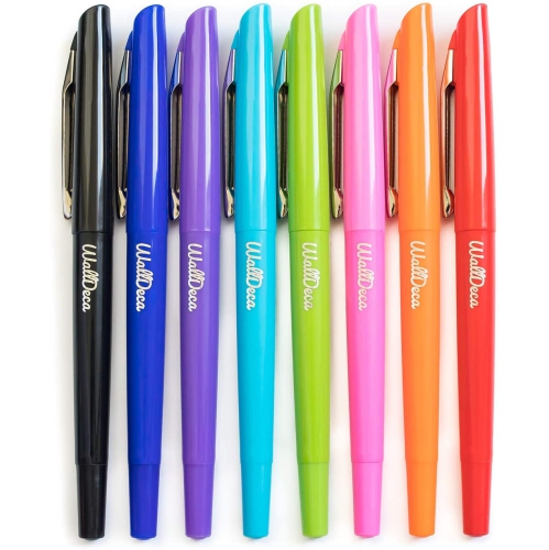 Stylos à pointe en feutre WallDeca, pointe fine, couleurs variées, paq. 8 | Made For Everyday Writing, journals, Notes et Doodling