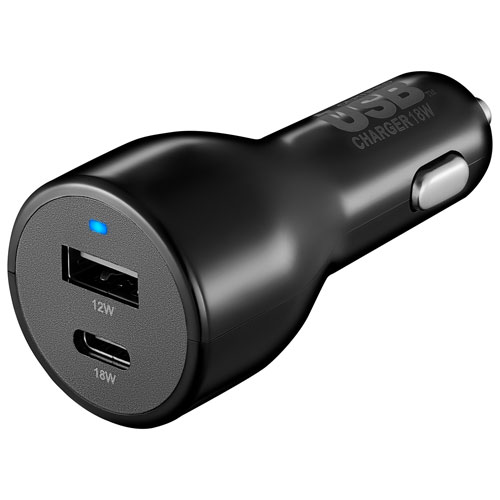 Insignia 30W 2-Port USB-C/USB-A Car Charger - Only at Best Buy