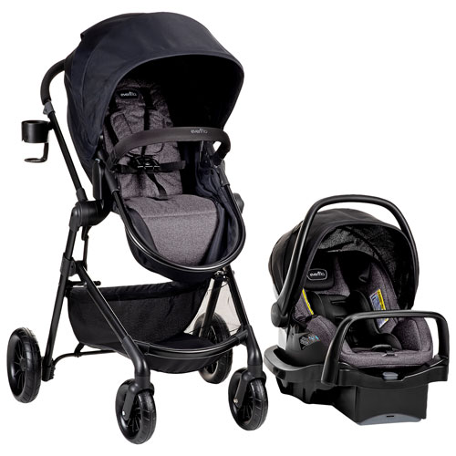 Evenflo Pivot Modular Travel System with SafeMax Infant Car Seat - Casual Grey