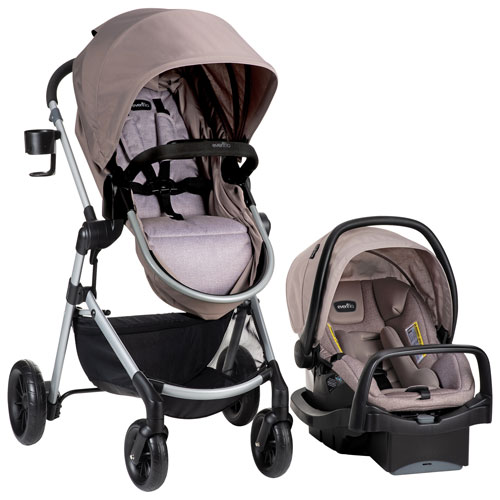 Evenflo Pivot Modular Travel System with SafeMax Infant Car Seat - Sandstone