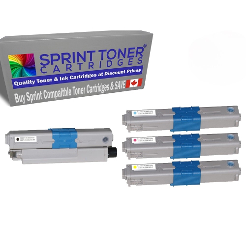 Compatible avec les cartouches de toner Okidata C330, C530, noir, cyan, jaune, magenta