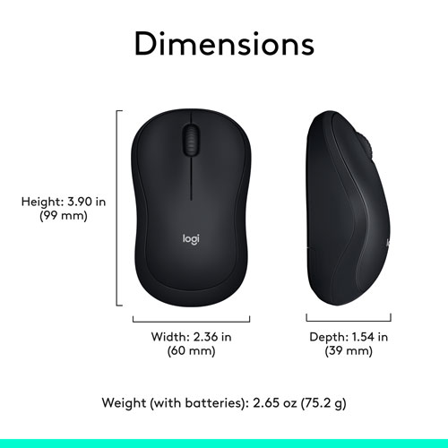 Logitech M185 Wireless Optical Mouse - Black