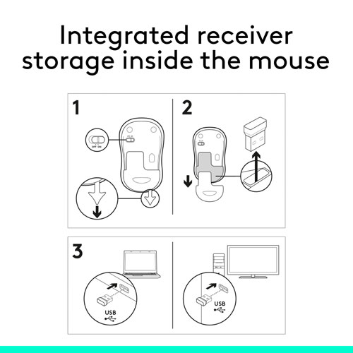 Logitech M185 Wireless Optical Mouse - Black