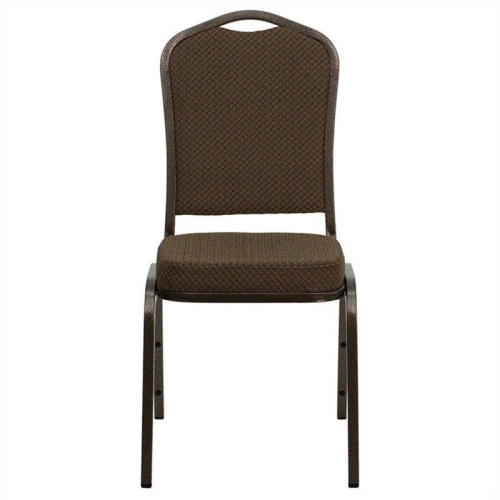 FLASH FURNITURE  Hercules Series Crown Back Stacking Banquet Chair \w Patterned Fabric And 2.5" Thick Seat - Copper Vein Frame HERCULES Series Crown Back Stacking Banquet Chair