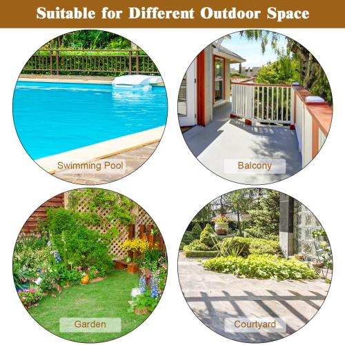 Costway Modern 3-Piece Patio Garden Chat Set Rattan Cushioned Rocking Chair with Table