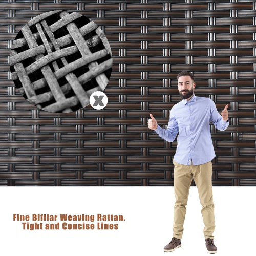 Costway Modern 4-Piece Outdoor Patio Garden Conversation Set Rattan Wicker Cushioned Sofa Furniture Black