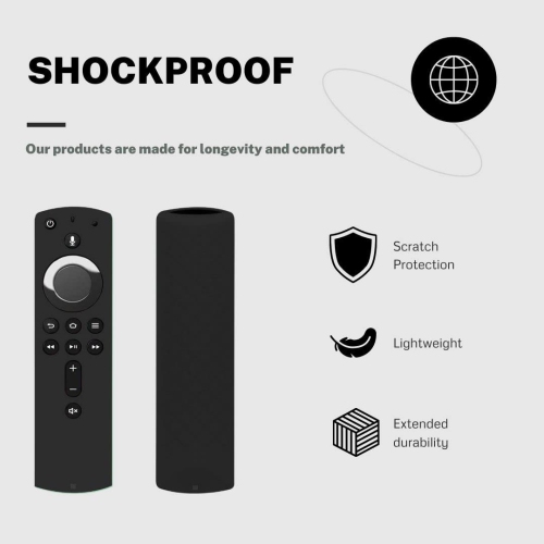 Étui en silicone antichoc compatible avec la toute nouvelle télécommande vocale Alexa pour Fire TV Stick 4K, Fire TV Stick, Fire TV (3rd génération)