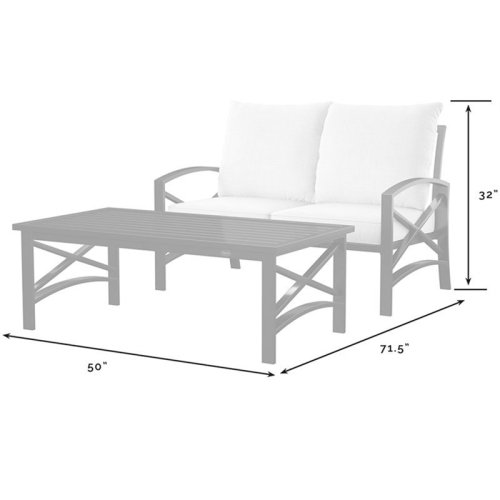 Crosley Kaplan 2 Piece Patio Sofa Set in Oil Rubbed Bronze and Oatmeal