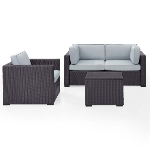 Crosley Biscayne 4 Piece Wicker Patio Sofa Set In Brown And Mist Best Buy Canada