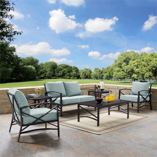 Crosley Kaplan 6 Piece Patio Sofa Set in Oil Rubbed Bronze and Mist