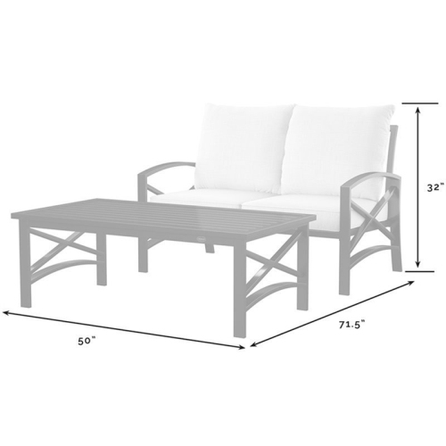 Crosley Kaplan 2 Piece Patio Sofa Set in Oil Rubbed Bronze and Mist