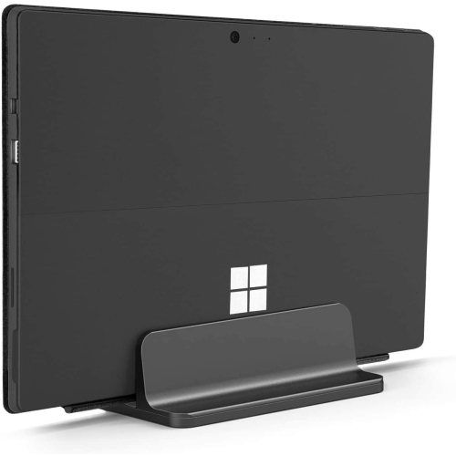 Duramex ™ Vertical Laptop Stand Desktop Aluminum Stand with Adjustable Dock, for All Major Laptops, Black