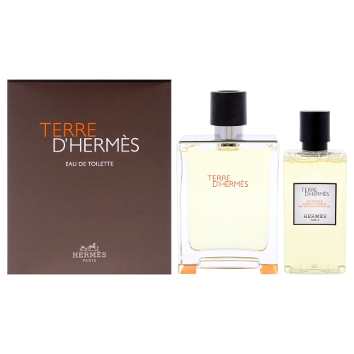 HERMES  Terre D By for Men 2 Piece Set Includes: 3.3 OZ Eau De Toilette Spray 2.7 OZ All Over Shower Gel