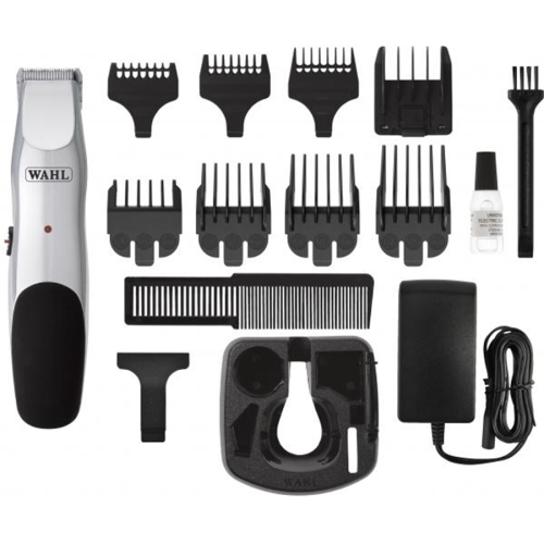 WAHL - Set of 15 Pieces, Rechargeable Beard Trimmer, Gray