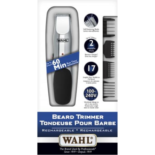 WAHL - Set of 15 Pieces, Rechargeable Beard Trimmer, Gray