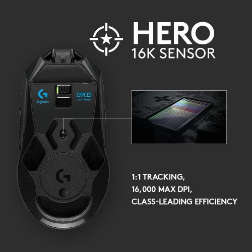 Logitech G903 HERO 16000 DPI Wireless Optical Gaming Mouse - Black by LOGITECH - Open Box condition - Image 4