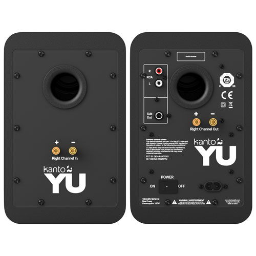 Haut-parleur d'étagère de 140 W YU de Kanto - Paire - Vinyle noir mat - Exclusivité de Best Buy