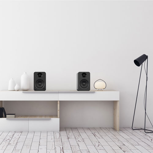 Kanto YU 140-Watt Bookshelf Speaker - Pair - Matte Black Vinyl - Only at Best Buy