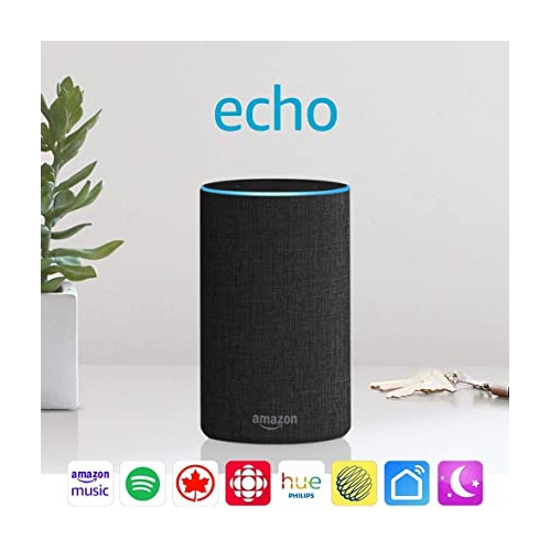 Amazon Echo (2nd Generation) - Smart speaker with Alexa - Charcoal Fabric by AMAZON - Open Box condition - Image 2