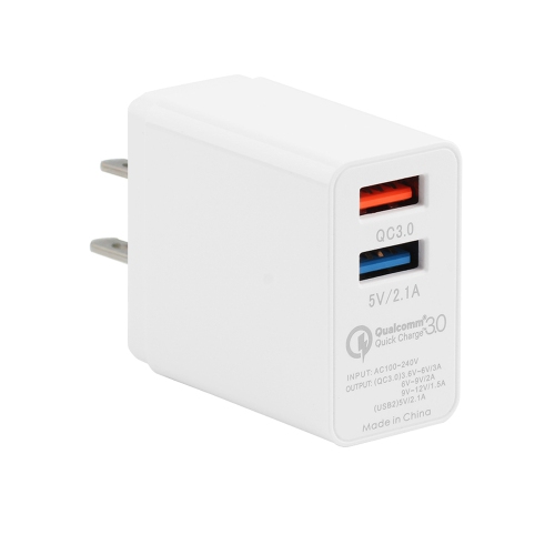 axGear QC 3.0 USB AC Fast Charger 2 Port Universal Wall Quick Charging Travel Plug